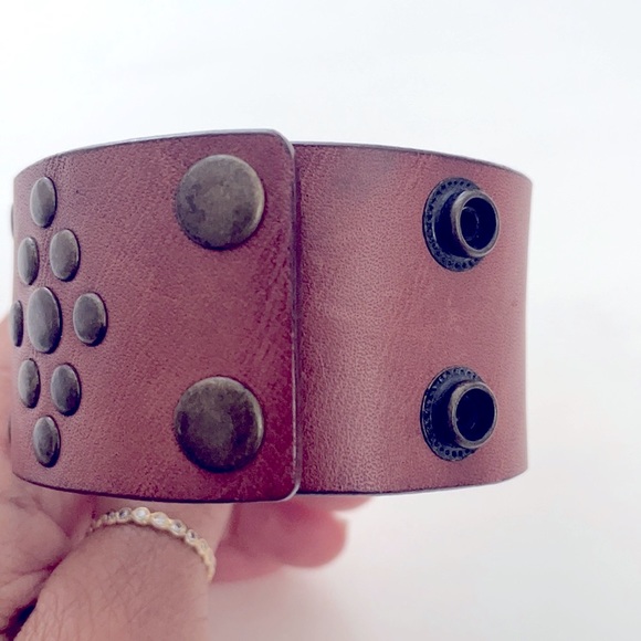 Boho Leather Cuff - Picture 2 of 6